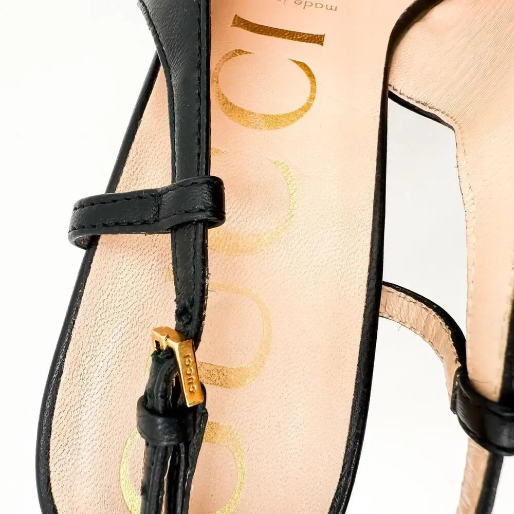 Gucci Horsebit Baby120 Platform Pumps EU 37 US 7 Black Leather Slingback